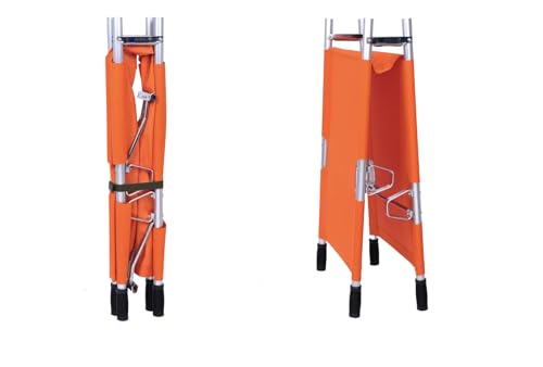 Image of Foldable Stretcher Mported Stretcher For Patient Shifting Portable Stretcher For Emergency Hospital Use Waterproof Stretcher With Safety Belt Transport Stretcher With Bag (Aluminium), Orange