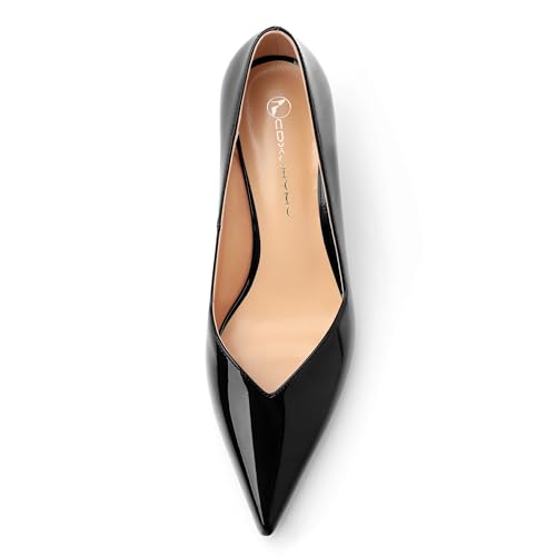 Image of Women Pointed Closed Toe 2.5 Inch Kitten Heel Slip On Pumps | Elegant Comfort Formal Dress Footwear, Versatile Ladies Shoes For Office Wedding Party Evening Daily Occasions