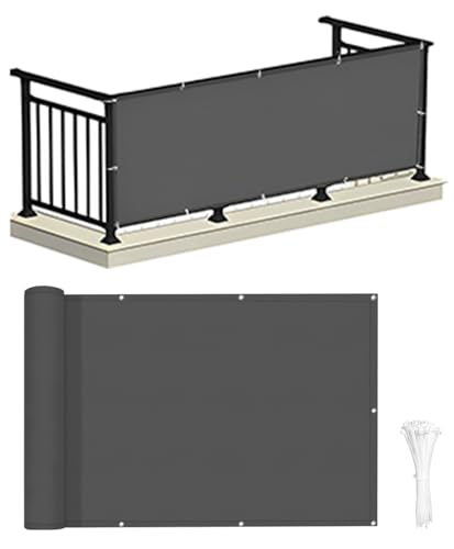 LOVE STORY Frangivista Balcono Schermi Divisori e Protettivi per Balconi Poliestere Impermeabile (PES) 0,9 x 3 m per Balcone da Giardino Esterno,Antracite