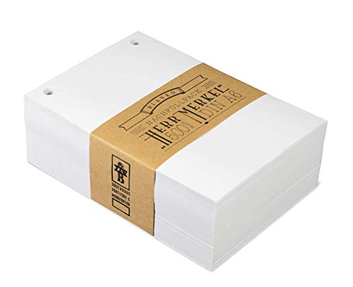 Notizzettel “Herr Merkel - Blanko“ | Notizblock | DIN A6 | 500 Blatt Recyclingpapier | gelocht | Nachfüllpack für Notizzettelhalter “Herr Merkel“ - Schreibgefühl Cover