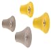 Produktbild WAGNER - hooks4home - Design-Wandhaken TULIP 4tlg. Set - Ø 40 x 25 mm & Ø 50 x 30 mm, Kunststoff & Stahl galvanisiert, taupe/gelb - 17032024