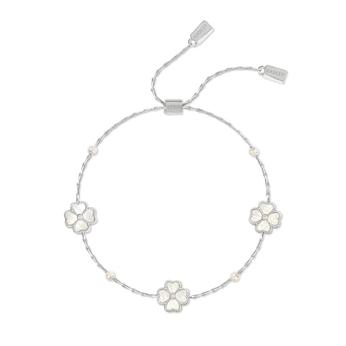 RADLEY Silver Plated Mother Of Pearl Heart Flower Friendship Bracelet