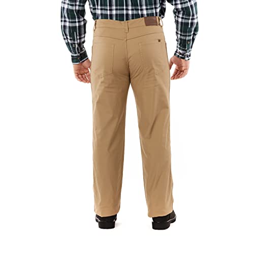 Smith's Workwear Men's Print Fleece Lined 5 Pocket Canvas Pant, Sandstone, 40/30 #TOP1