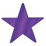 Beistle 57027-PL Purple Metallic Star Cutouts, 3-1/2 Inch, 12 Pieces Per Package
