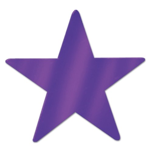 Beistle Purple Metallic Star Cutouts, 3-1/2 Inch, 12 Pieces Per Package