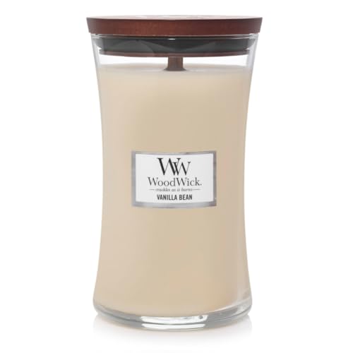 WoodWick Vanilla Bean Glass Jar Scented Candle, Large 22 oz.