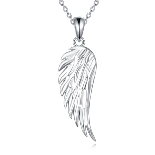 Angel Wing Necklace 925 Sterling Silver Guardian Angels Wing Pendant Amulet Healing Jewelry Gifts for Women