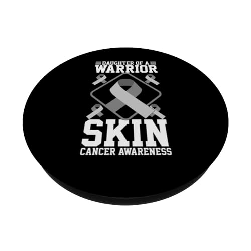 Skin Cancer Test Black Ribbon Surivivor Fighter Melanoma PopSockets Swappable PopGrip - Image 2