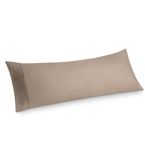Image of Bedsure Body Pillow Case Cover - Taupe Brushed Microfiber Long Pillow Cases, Ultra Soft and Cozy Body Pillowcase with Envelope Closure for Kids, Wrinkle, Fade Resistant, 1 Pack, 20x54 Inches