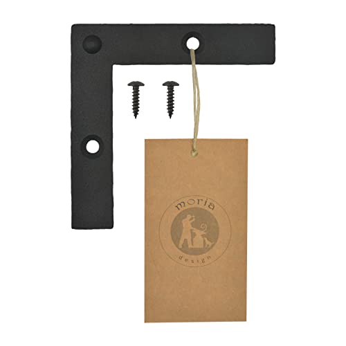 MORIA DESIGN Angoli 100 x 100 x 2 mm, angoli per persiane, angolo decorativo in metallo, angolo decorativo, angolo decorativo per finestre, verniciato a polvere, nero opaco