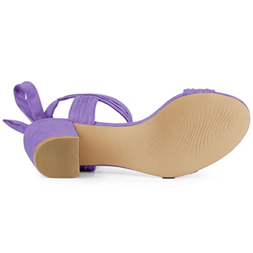 Image of Allegra K Women's Open Toe Ankle Tie Back Block Heels Sandals