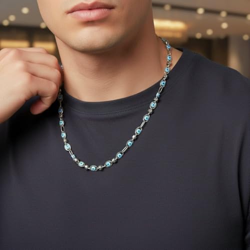 Image of THE MEN THING Chain for Men, Luxury Pure Titanium Steel Chain | Silver Stainless Steel Chain | Necklace Jewellery for Men & Boys