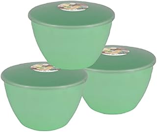 Just Pudding Basins Multipack Clear 3-Pint, 1.7l Steam Pudding Basin (3 Pack) Food Safe Plastic Bowls and Lids