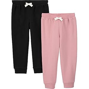Simple Joys by Carter’s Toddler Girls’ Fleece Joggers, Pack of 2