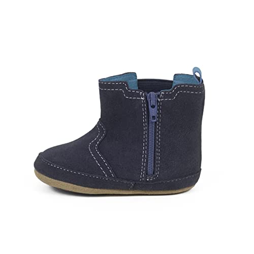 Robeez Baby Boys First Kicks, Maddox Navy Suede, 3-6 Months2