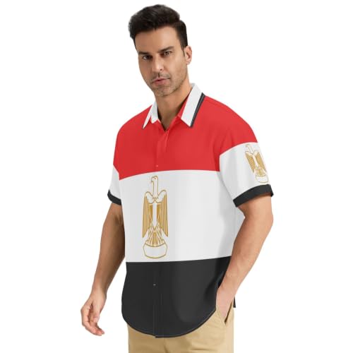 Chemise homme drapeau égyptien sans déformation anti-plis pour l'été