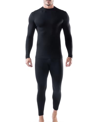 Iron-Ic - Kit Promo Box Maglia Maniche Lunghe + Leggings Uomo Thermic Seamless Thermo Light - Fitting Slim Compression - Art. 900480 (S/M, Nero)