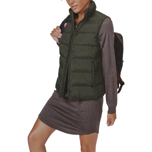 JIHUILAI Womens Puffer Vest Lightweight Sleeveless Jacket Women Puffy Vest Quilted Coat Warm Winter Vests With Pockets4