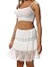 MYDUOLIA Women's White Slips Skirt Lace Pleated y2k Style Skirts Extenders White 2XL/3XL