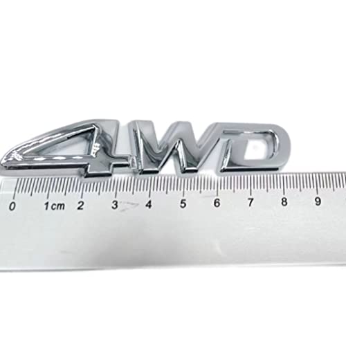 Image of 2 PCS NEW 3D Zinc Alloy Chrome 4WD Rear Chrome Emblem Logo Trunk LID (Silver)