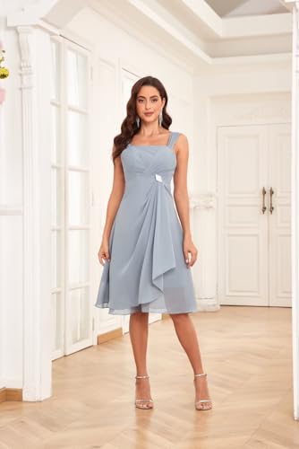 TORYEMY Mother of The Bride Dresses with Jacket 2 Pieces Half Sleeve Knee Length Chiffon Mother Groom Dress3