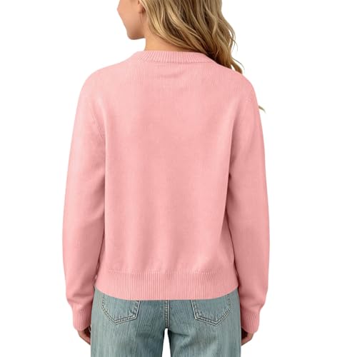 RKSTN Long Sleeve Cardigan Sweaters for Kids Warm Coats Fall Outfits Pink - image 4