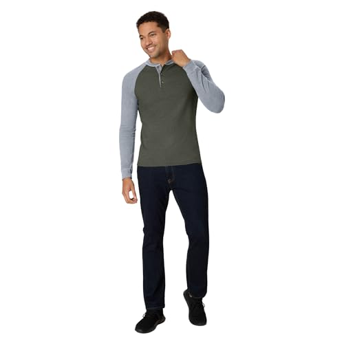 Hanes Mens T-Shirts, Men's Beefyt Henley Shirts, Men's Cotton Long Sleeve Shirts