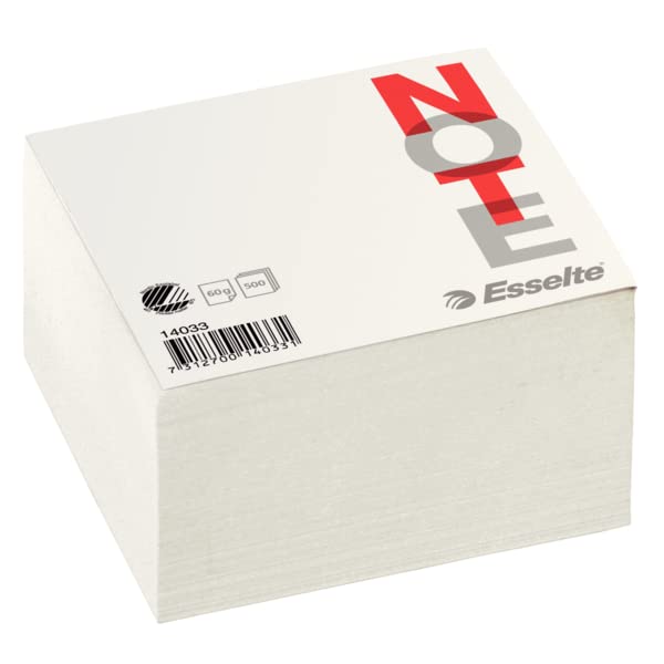 Esselte Cubo a blocco, 10 x 10 cm, con motivo cigno 500 fogli, bianco, 14033