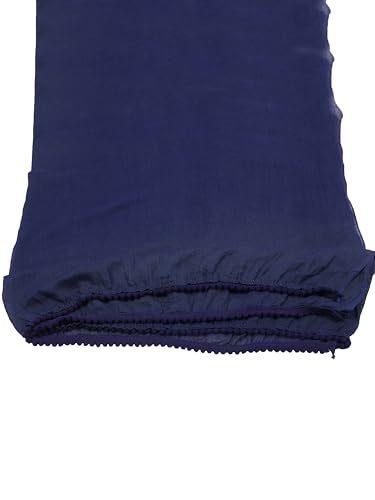 Image of Miraan Solid Pure Cotton Dupatta with Pom Pom Border, 2.25 meters length (DUPCOTTON)