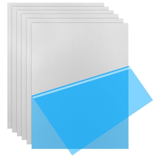 6Pack 5052 H32 Aluminum Sheet Metal 12 x 16 x 1/64 (0.02”) Inch Flat Plain Aluminum Plate Covered with Protective Film, Rectangle Aluminum Metal Plate for Crafting, Industrial, 0.5mm