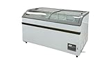 Commercial Chest Freezer, Glass Sliding Door, ETL Curve Display Top w/Storage Baskets, 58" W 18 cu. ft. for Supermarket Showcase, White