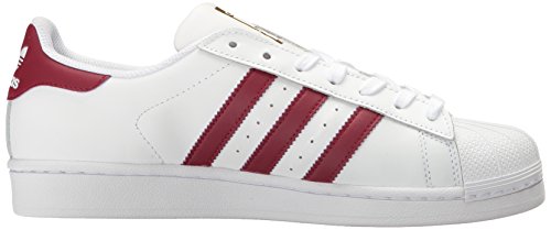 Image of adidas Originals Women's Superstar Sneaker, White /Collegiate Burgundy /Gold Metallic, 7.5