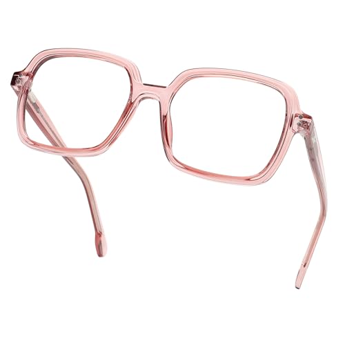 Image of Oversized Blue Light Blocking Glasses for Women and Men, Square Frame Computer Gaming Glasses Anti Glare & UV RF6215