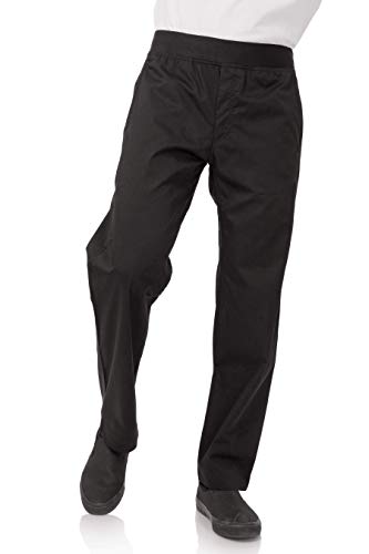Chef Works Men's Lightweight Slim Chef Pants, Black, Medium