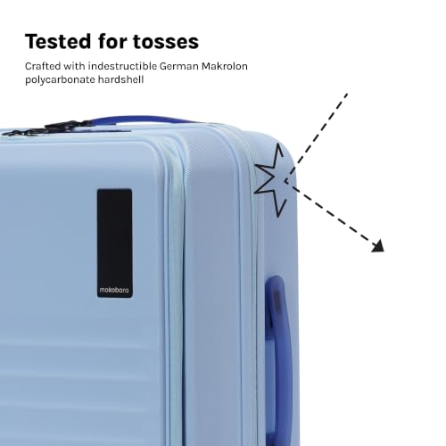 Image of MOKOBARA Aisle Cabin Pro Luggage Trolley Bag-57cm(41L),Polycarbonate Hardshell,Frosted Hardware,Dedicated Tech Compartment for 15.6 inch Laptop,YKK Zippers,TSA Lock, Silent Wheels (Shy Blue)