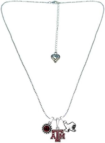 Sports Accessory Store Texas A&M Aggies Home Sweet Home Silver Crystal Necklace Jewelry Gift TAMU