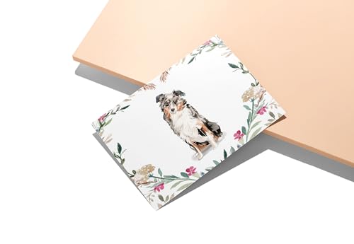 Image of Twigs Paper Australian Shepherd Thank You Cards, 12 Blank Dog Note Cards