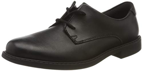 Clarks Men's Scala Loop Youth Lace up School Shoes, Black Leather, 5 UK