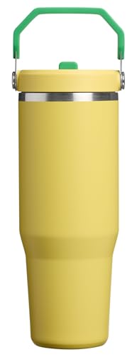 Image of STANLEY IceFlow 2.0 Flip Straw Tumbler with Handle, 30 oz | Twist On Lid and Flip Up Straw | Leak Resistant Water Bottle | Insulated Stainless Steel | BPA-Free | Team Yellow Green