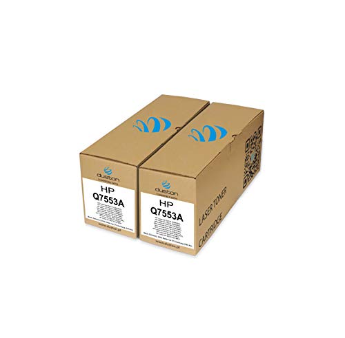 duston 2X Q7553A, 53A Negro Toner Compatible con HP LaserJet M2727NF MFP P2014 P2015 P2015d P2015dn P2015n P2015x
