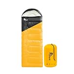 azark Premium Lightweight Sleeping Bag for Adults & Kids,400 GSM, 4 Season Waterproof Sleeping Bag, Comfortable & Portable, Machine Washable, Camping & Hiking Essential (Black/Mustard)