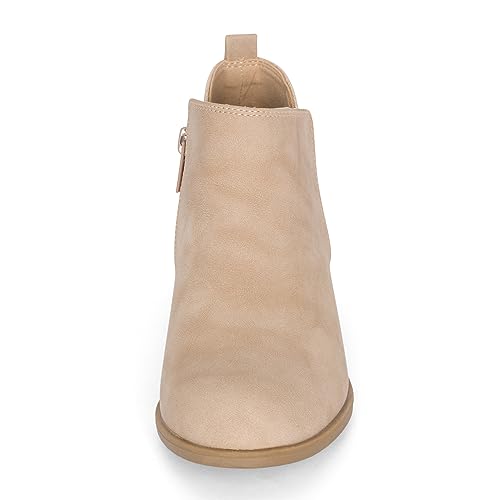 STYLISH S CISNE-K ~ Little Girls Low Stacked Heel Round Toe Chelsea Booties with Side Zipper4