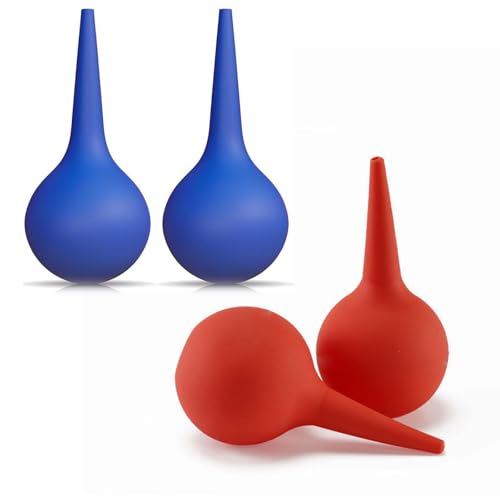 4 Pack Ear syringe Kit, ear Syringe, Bulb Syringe, 60ml Red and Blue Bulb Syringes for Safe and Gentle Ear Cleaning