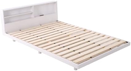 Amazon すのこベッド ベッドフレーム コンセント付き 宮 天然木フレーム ダブル ベッド コンセント 三段階高さ調整可 天然木製 収納 頑丈ダブルベッド ベッドフレーム ホワイト ベッドフレーム オンライン通販