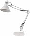 Lampada da Scrivania 60W Moderna, Lampada da Tavolo con Braccio Girevole Regolabile, Lampada da comodino Protezione Occhi per Lettura, Ufficio, Studio, Lampadina E27 (Non Inclusa) (Bianco)
