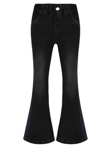 easyforever Kids Girls Summer Casual Flared Jeans Vintage Wide Leg Denim Pants Bell-Bottom Denim Trousers