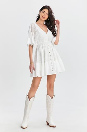 Image of iiimmu Cowgirl Boots Women Knee High Boots Pointed Toe and Block Heel Cowboy Suede and Faux Leather Boots with Embroidered