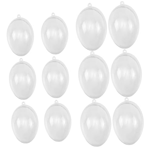 ULTECHNOVO 12 adornos de Pascua de plástico para colgar, forma ovalada, accesorio para decoración de fiestas