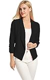 MenXX-LargeWomen's Open Front Draped Asymmetric Blazer Jacket (XL, Black)'' }