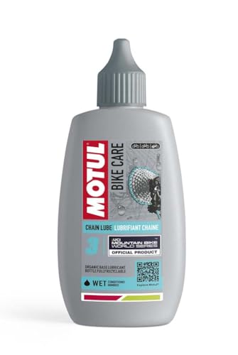 Motul Lubricante de Cadenas de Bicicletas Off-Road para Condiciones Húmedas, Antidesgaste, Resistente al Agua y al Óxido, Botella con Aplicador de Gotero, Bike Care Chain Lube Wet Off Road, 100 ml